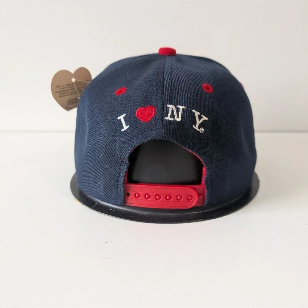 I LOVE N.Y. One Size Fits All Blue/Red Embroidered Snapback Baseball C